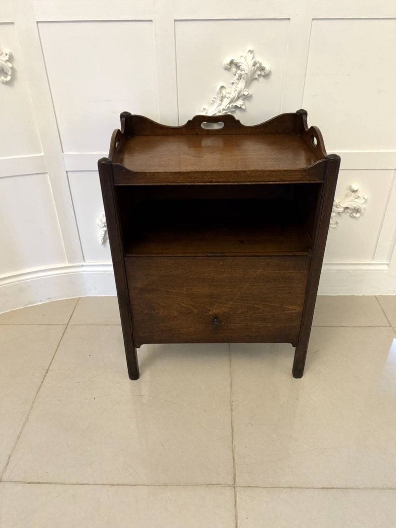 Unusual Antique 18th Century George III Quality Mahogany Bedside Cabinet